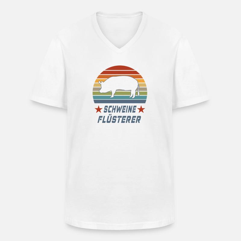 Schweine Flüsterer Design / Geschenkidee - Männer-T-Shirt mit V-Ausschnitt - Weiß