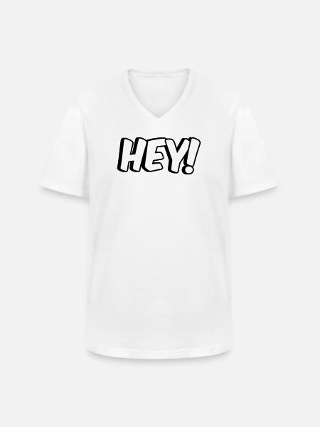 Hey Comic design - Men's V-Neck T-Shirt - white