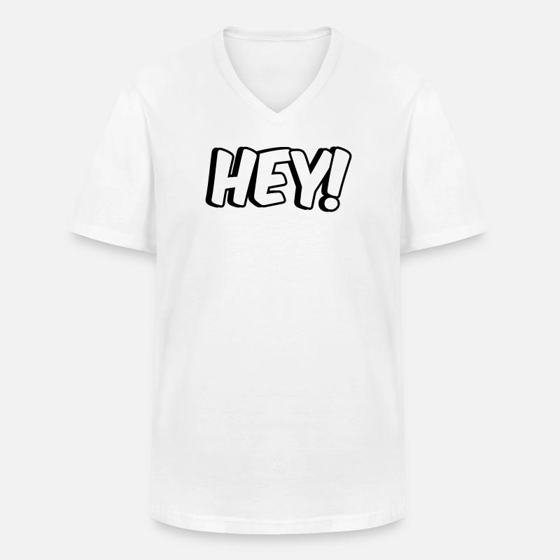 Hey Comic design - Men's V-Neck T-Shirt - white