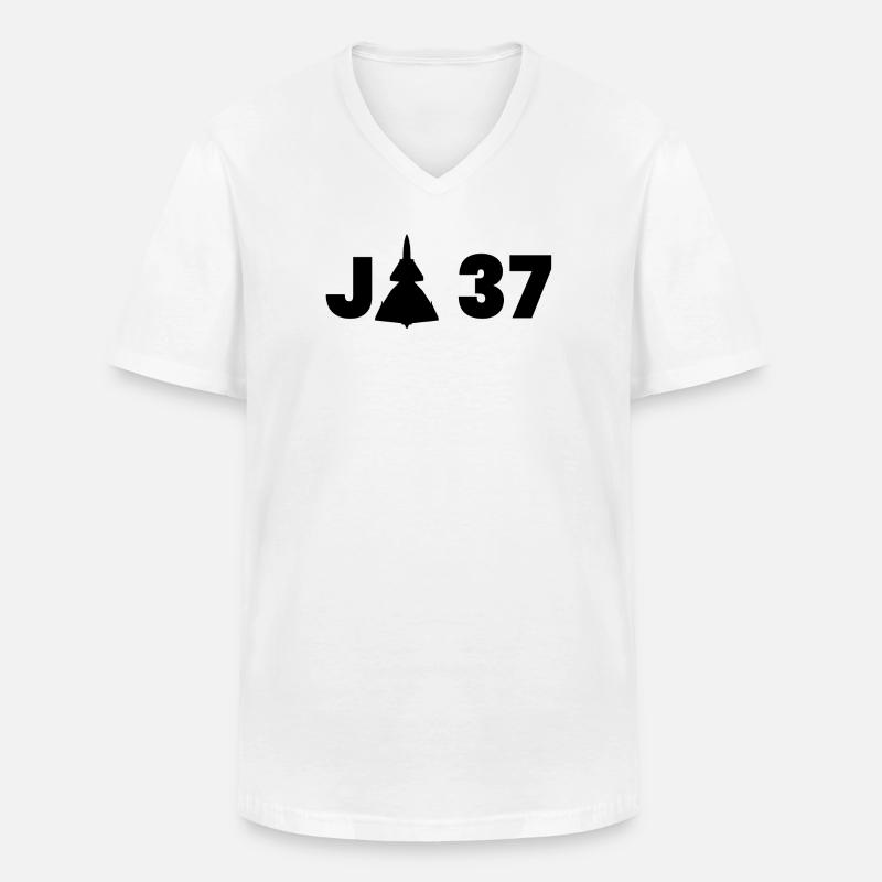 JA 37 Viggen - Männer-T-Shirt mit V-Ausschnitt - Weiß