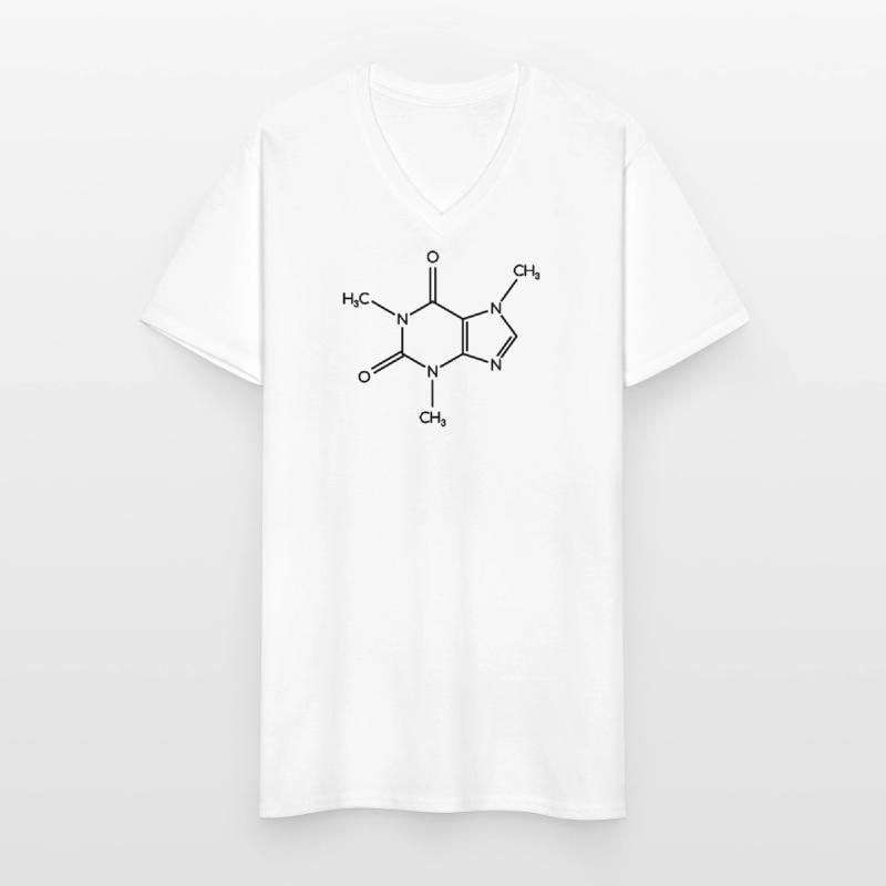 Caffeine Molecule - Structural Formula Men's V-Neck T-Shirt