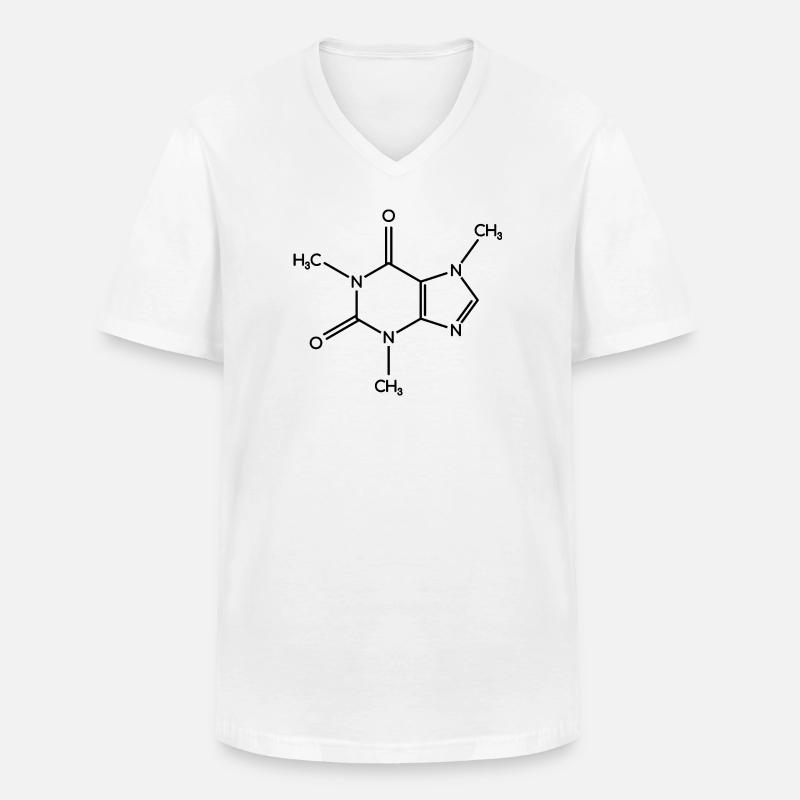Caffeine Molecule - Structural Formula - Men's V-Neck T-Shirt - white