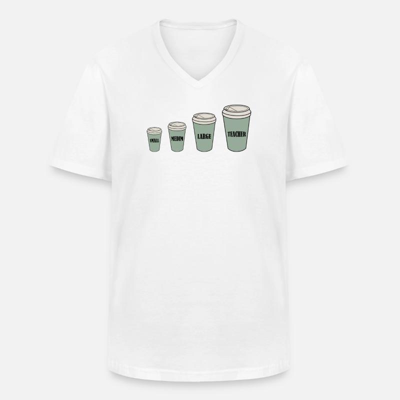 Lehrerkaffee - Männer-T-Shirt mit V-Ausschnitt - Weiß