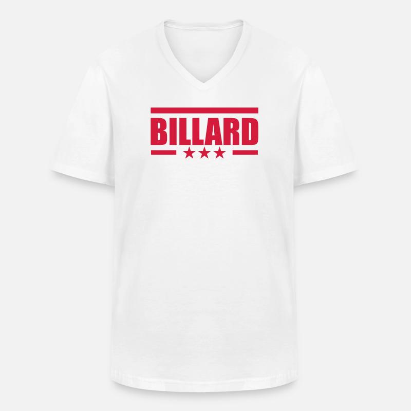 Billard - Männer-T-Shirt mit V-Ausschnitt - Weiß
