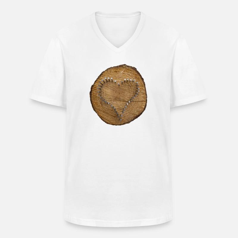 Herz - ein Zeichen der Liebe - Männer-T-Shirt mit V-Ausschnitt - Weiß
