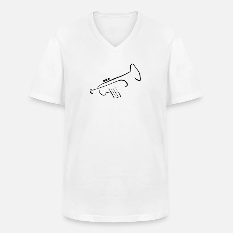 Trompete pur 2 - Männer-T-Shirt mit V-Ausschnitt - Weiß