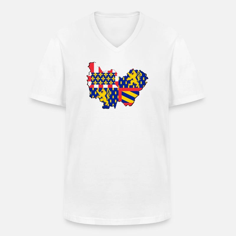 Bourgogne Franche Comté - Männer-T-Shirt mit V-Ausschnitt - Weiß
