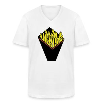 FRIED CONE - Men's V-Neck T-Shirt - white - Front - AI Model Male 185 light (185cm)