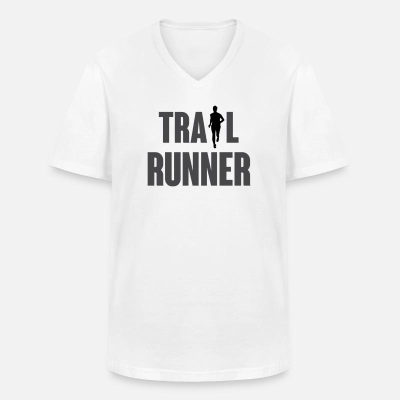 Trail Runner - Maglietta da uomo classica con scollo a V - bianco