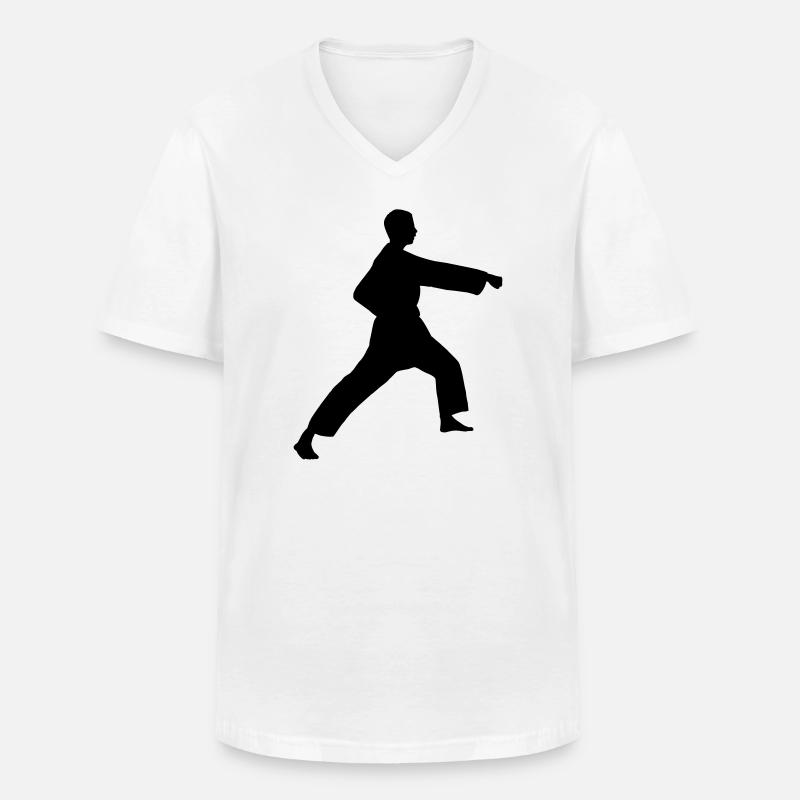 Punsch Karate oder Teakwondo Punsch - Männer-T-Shirt mit V-Ausschnitt - Weiß