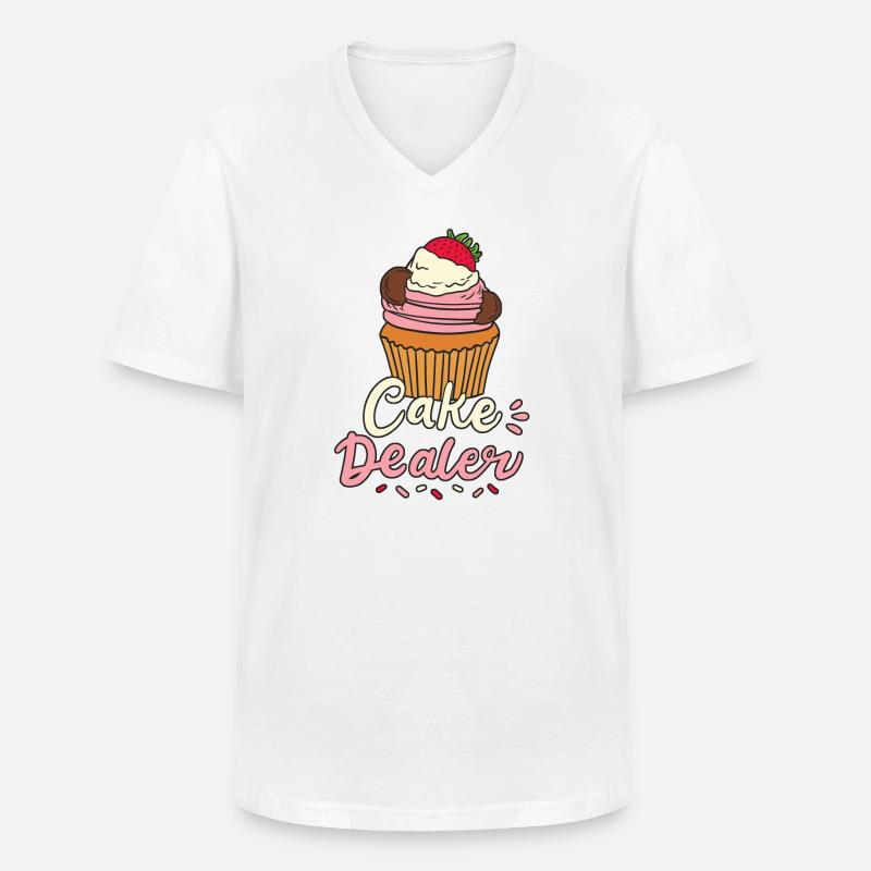 Kuchen Bäcker Backen - Männer-T-Shirt mit V-Ausschnitt - Weiß