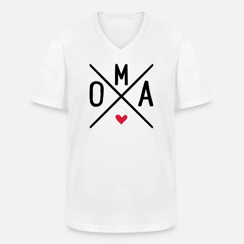 oma - Männer-T-Shirt mit V-Ausschnitt - Weiß