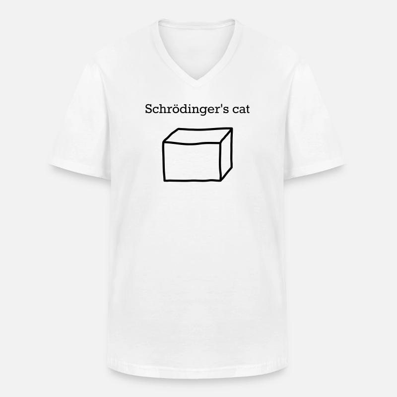 Schrödingers Katze – Lustiges Quantenphysik Nerd - Männer-T-Shirt mit V-Ausschnitt - Weiß