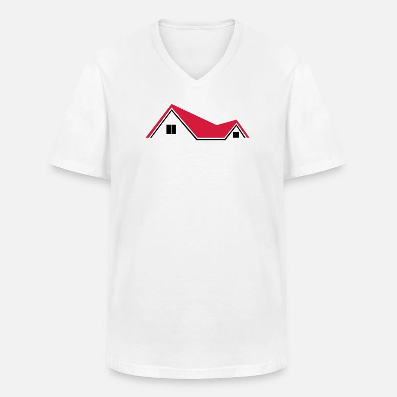 Haus - Männer-T-Shirt mit V-Ausschnitt - Weiß