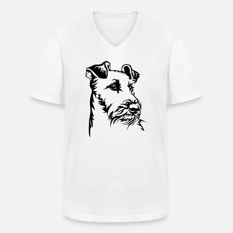 Irish Terrier Kopf - Männer-T-Shirt mit V-Ausschnitt - Weiß