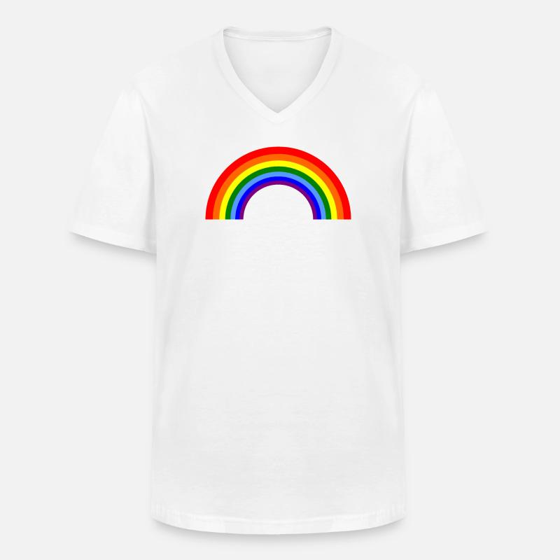 Regenbogenbogen  - Männer-T-Shirt mit V-Ausschnitt - Weiß