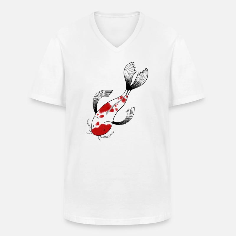 Koi Karpfen Japan - Männer-T-Shirt mit V-Ausschnitt - Weiß