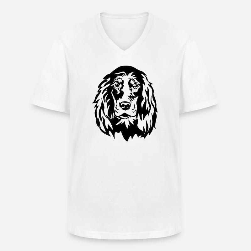 Gordon Setter Kopf - Männer-T-Shirt mit V-Ausschnitt - Weiß