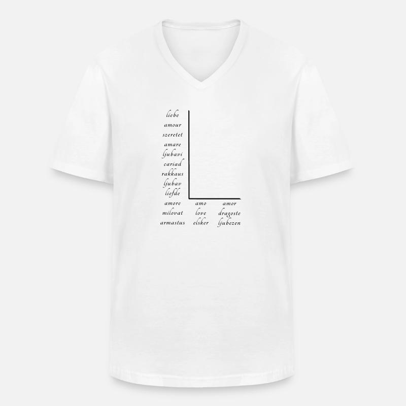 Love on many different languages - Men's V-Neck T-Shirt - white