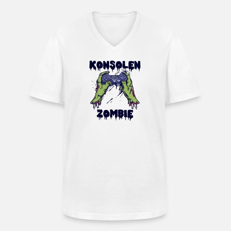 Zocker Konsole Controller Videogames Gamer Zocker - Männer-T-Shirt mit V-Ausschnitt - Weiß