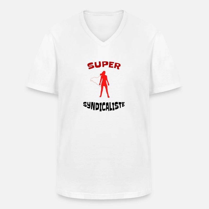 Super Gewerkschafter - Idee Geschenk gewerkschaftliche - Männer-T-Shirt mit V-Ausschnitt - Weiß