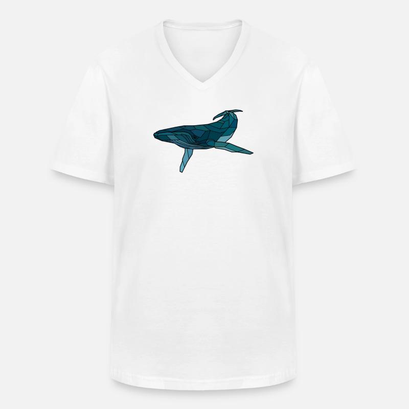 Buckelwal blanko - Männer-T-Shirt mit V-Ausschnitt - Weiß