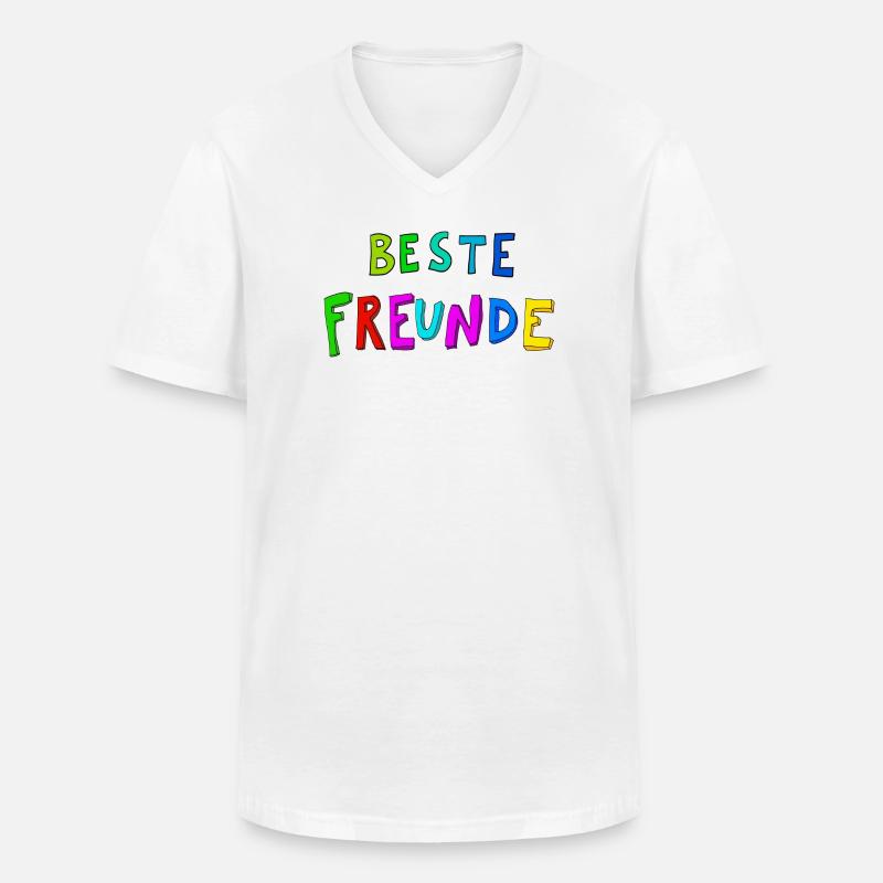 Beste Freunde Farbexplosion - Männer-T-Shirt mit V-Ausschnitt - Weiß