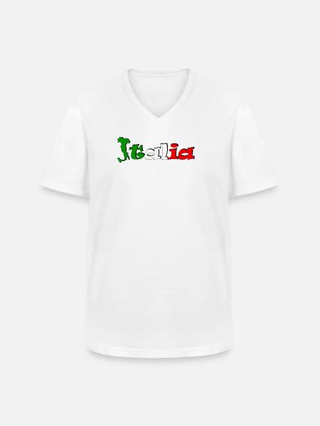 T-shirt logo Italia - Men's V-Neck T-Shirt - white