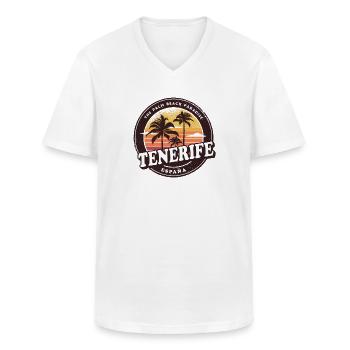 Teneriffa Spanien Vintage Beach Design - Männer-T-Shirt mit V-Ausschnitt - Weiß - Vorne - AI Model Male 185 light (185cm)