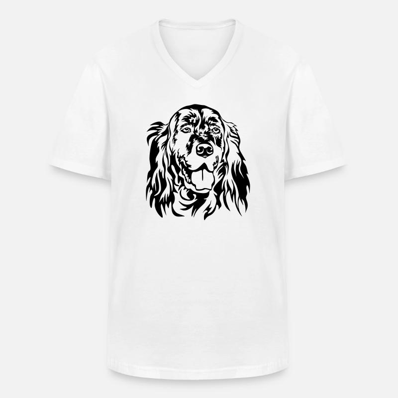 Englischer Setter Kopf - Männer-T-Shirt mit V-Ausschnitt - Weiß