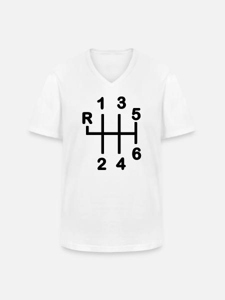 Gearbox 6 speed - Men's V-Neck T-Shirt - white