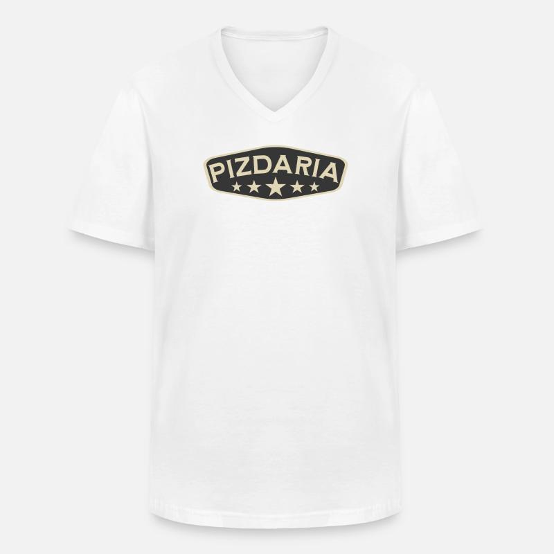 Pizdaria - Männer-T-Shirt mit V-Ausschnitt - Weiß