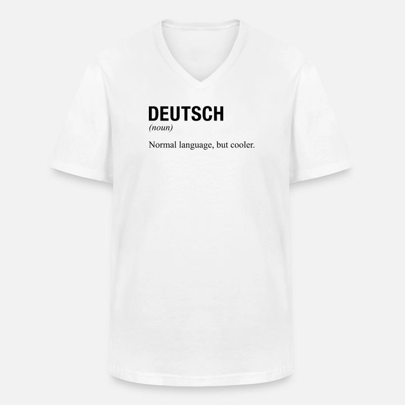 GERMAN Language deutsche Sprache - Männer-T-Shirt mit V-Ausschnitt - Weiß