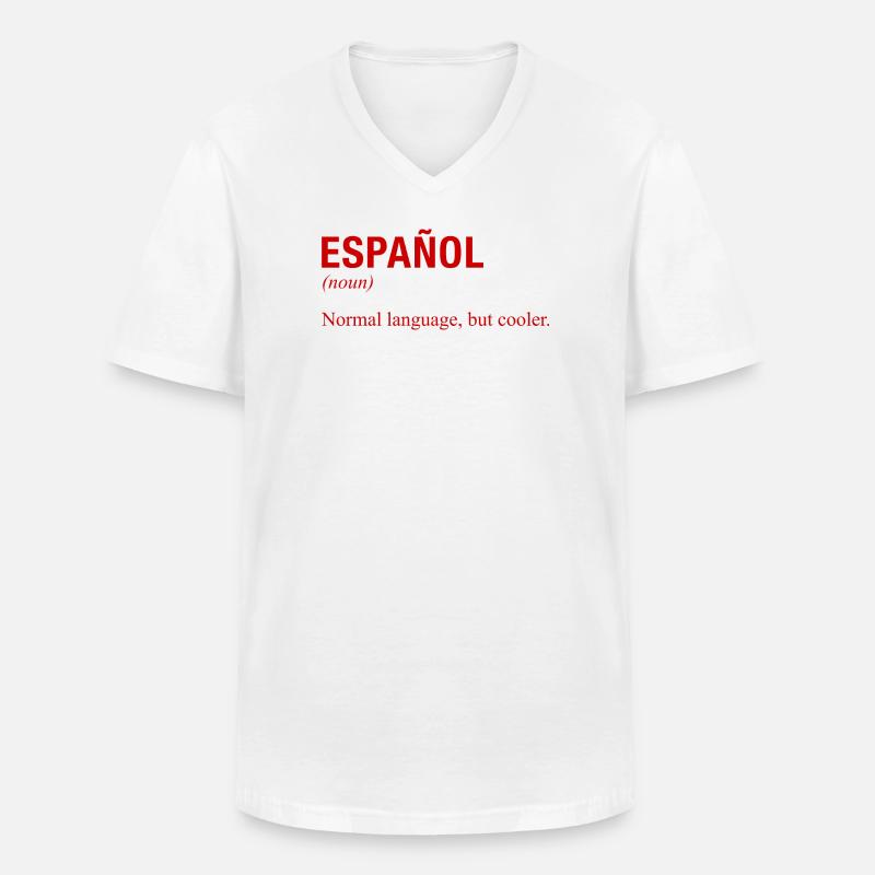 SPANISH Language Spanische Sprache Espanol Spanien - Männer-T-Shirt mit V-Ausschnitt - Weiß