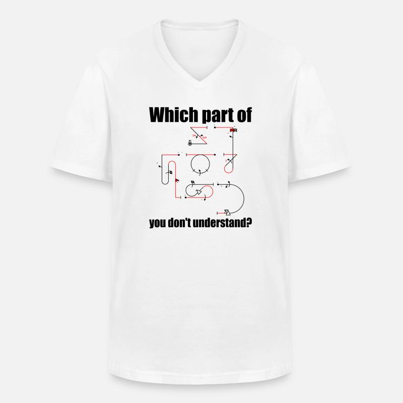 Aresti Symbol Aerobatic Pilot Flight Maneuvers - Men's V-Neck T-Shirt - white