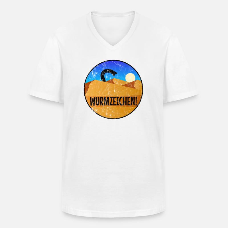 Wurmzeichen washed - Männer-T-Shirt mit V-Ausschnitt - Weiß
