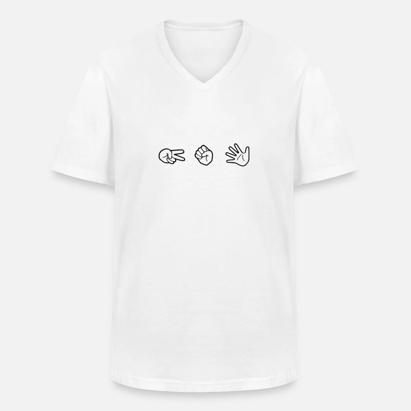 Schere Stein Papier - Männer-T-Shirt mit V-Ausschnitt - Weiß