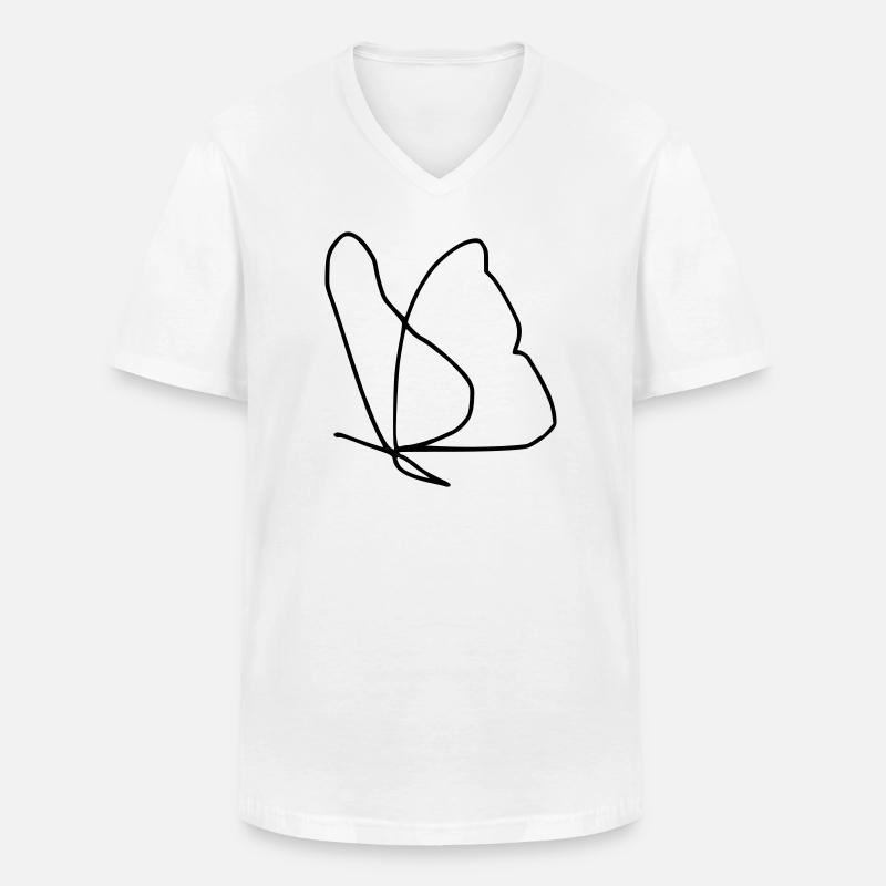 Schmetterling - Männer-T-Shirt mit V-Ausschnitt - Weiß