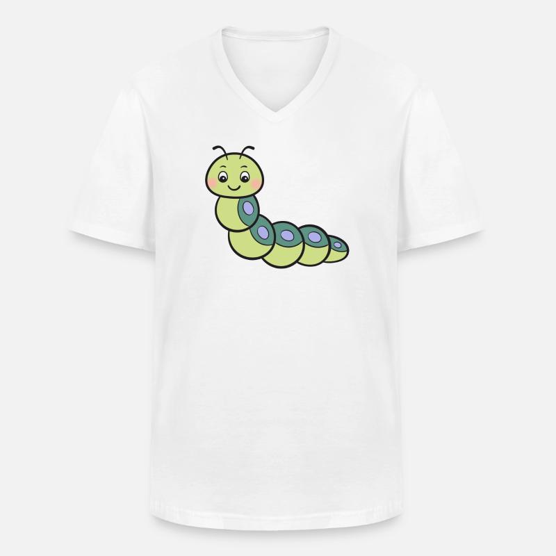 Raupe - Männer-T-Shirt mit V-Ausschnitt - Weiß