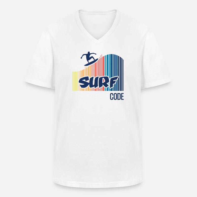 Surfcode - Männer-T-Shirt mit V-Ausschnitt - Weiß