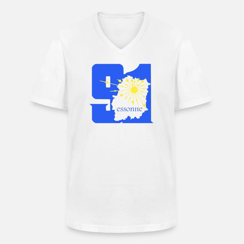 Essonne - Männer-T-Shirt mit V-Ausschnitt - Weiß