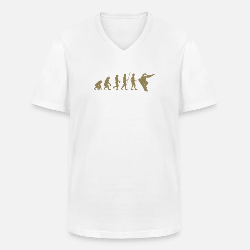 Snowboarder Evolution Gift Idea - Men's V-Neck T-Shirt - white