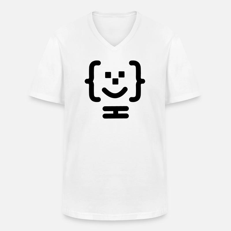 Logo du code du programmeur principal - T-shirt col V Homme - blanc