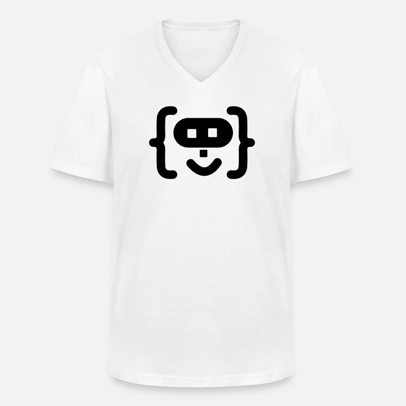 Logo du code du programmeur hacker - T-shirt col V Homme - blanc