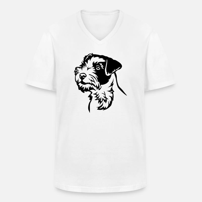 Parson Russell Terrier Kopf - Männer-T-Shirt mit V-Ausschnitt - Weiß