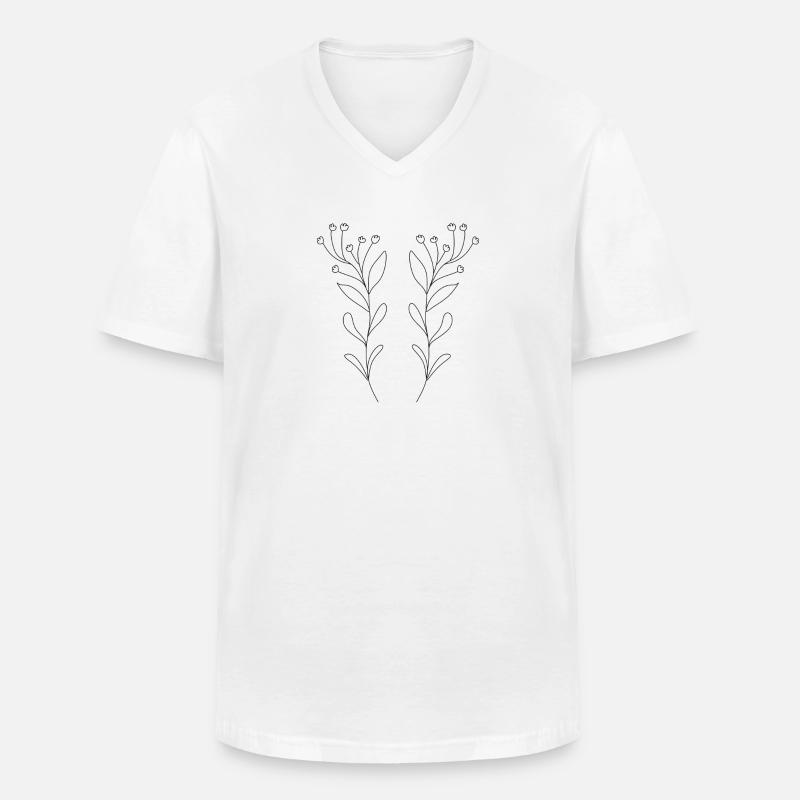 Einfaches, einzigartiges Naturdesign - Männer-T-Shirt mit V-Ausschnitt - Weiß