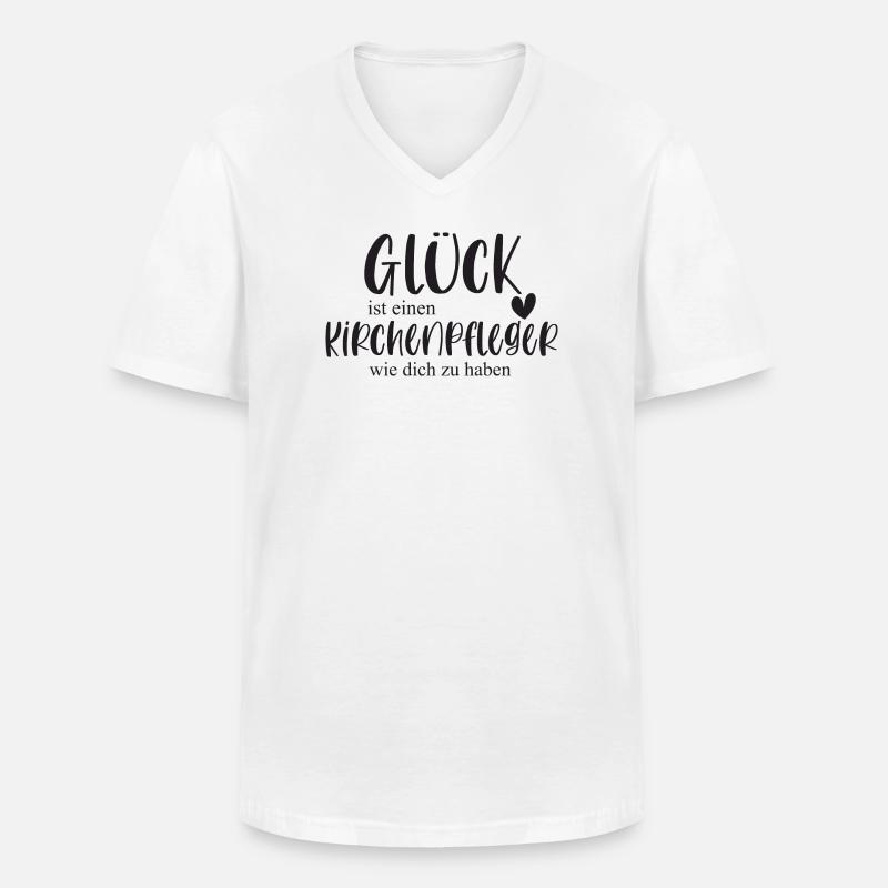 Kirchenpfleger Kirche Ehrenamt Bedanken Geschenk - Männer-T-Shirt mit V-Ausschnitt - Weiß