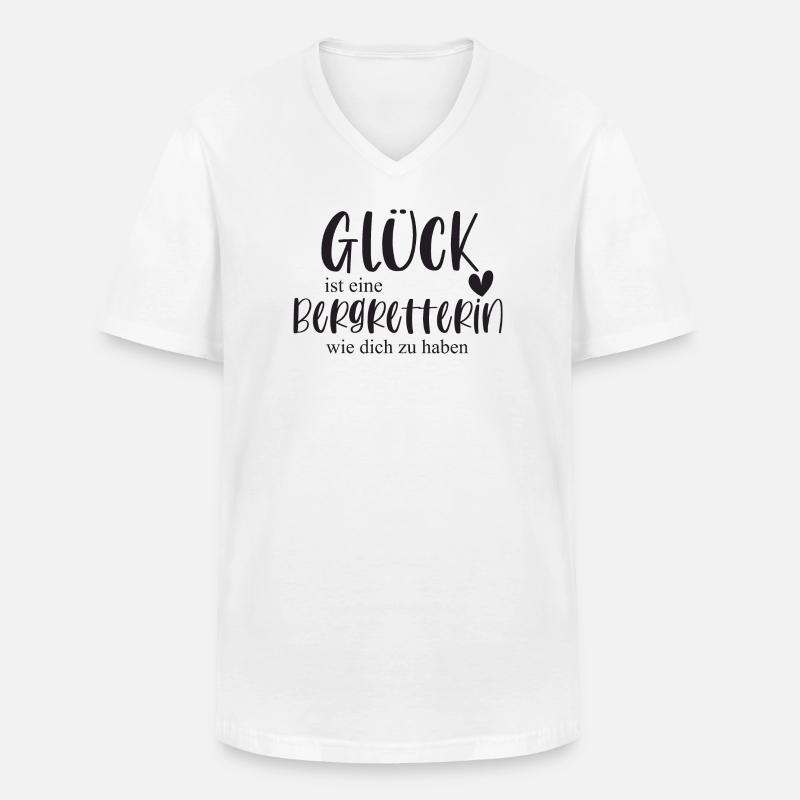 Bergretterin Berg Klettern Berg Geschenk - Männer-T-Shirt mit V-Ausschnitt - Weiß