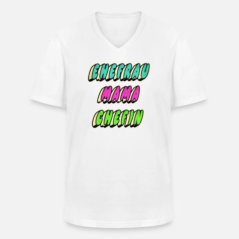 Ehefrau Mama Chefin - Männer-T-Shirt mit V-Ausschnitt - Weiß