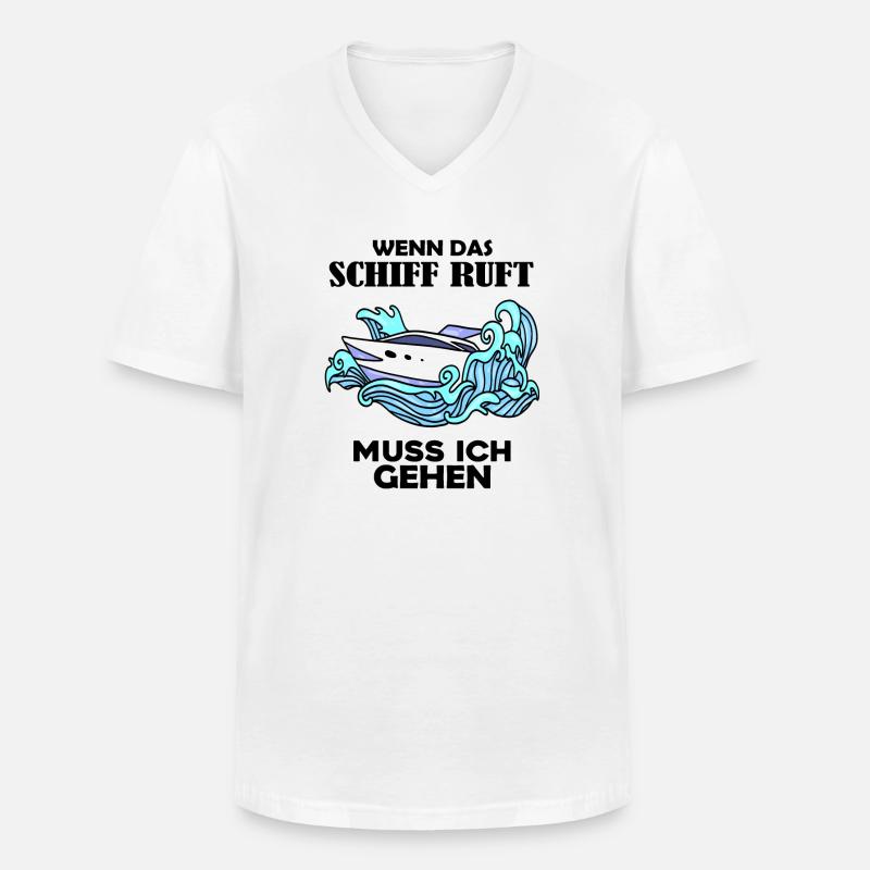 Schiff Schifffahrt - Männer-T-Shirt mit V-Ausschnitt - Weiß